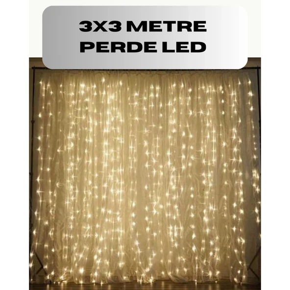 3x3 Perde LED Işık Şelale Model Özel Gün Dekoratif Aydınlatma ürün görseli 1