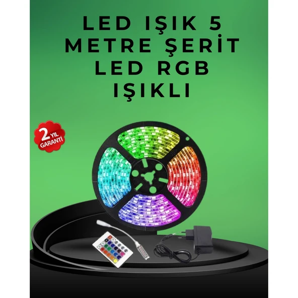 Pratik Kurulumlu 5 Metre Kumandalı Şerit LED ürün görseli 1