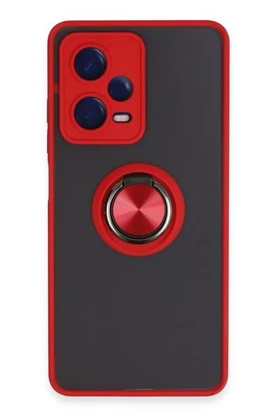 Newface Xiaomi Poco X5 Pro 5G Kılıf Montreal Yüzüklü Silikon Kapak - Kırmızı ürün görseli 1