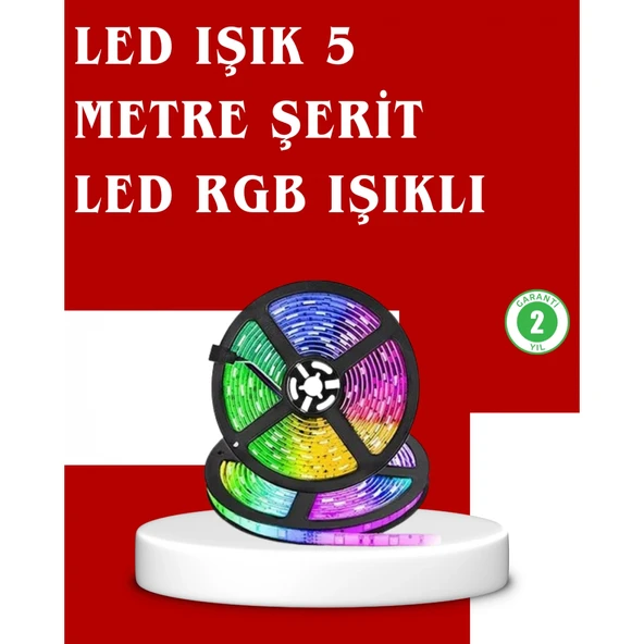 5 Metre Kumandalı RGB Şerit LED Aydınlatma ürün görseli 1