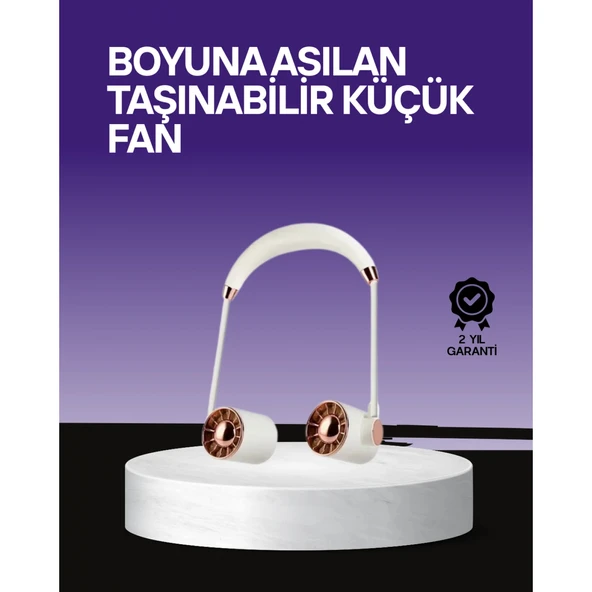 Boyun Askılı Katlanabilir Fan 1000 mAh USB Şarjlı Taşınabilir ürün görseli 1