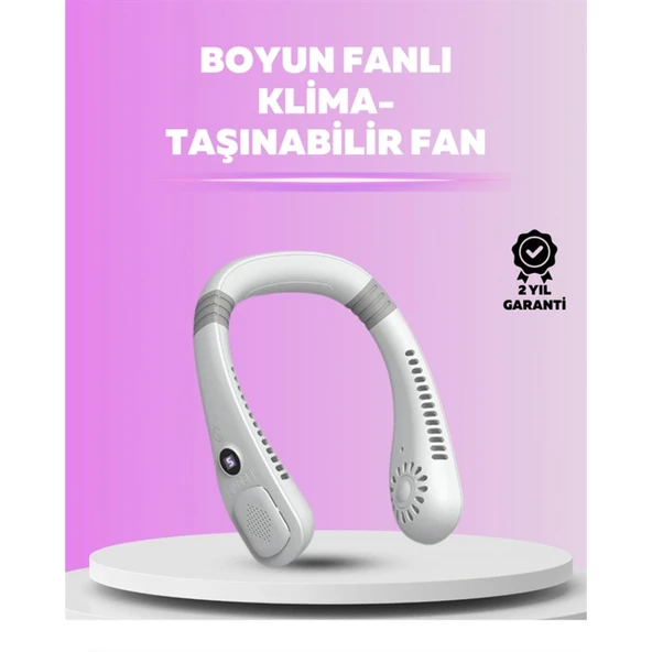 Giyilebilir Bladeless Boyun Fanı | 360° Serinlik, 5 Kademe Rüzgar, USB Şarjlı Sessiz Mini Klima ürün görseli 1