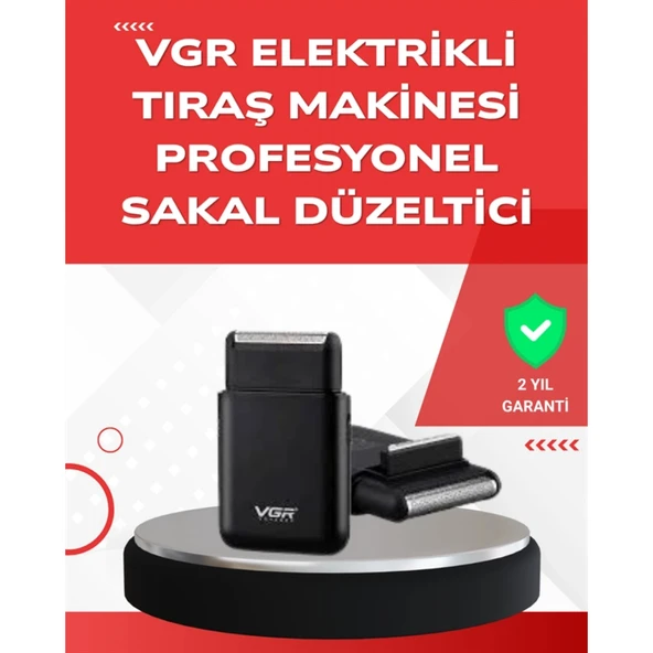 ABS Gövdeli Süper İnce Elektrikli Sakal Kesici – 45 dk Kablosuz Kullanım, Yanak Makası Dahil ürün görseli 1
