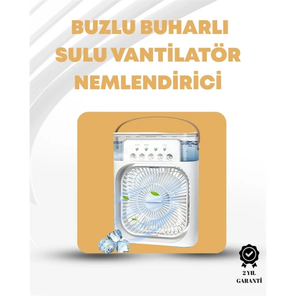 Taşınabilir 3'ü 1 Arada Mini Fan | Nemlendirici + Soğutucu + Gece Lambası ürün görseli 1