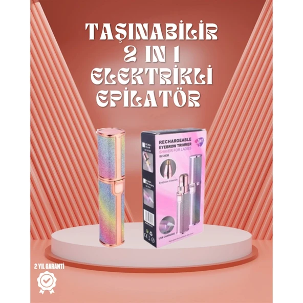 Paslanmaz Çelik Bıçaklı USB Epilatör – Kaş, Üst Dudak ve Çene Tüy Temizleyici ürün görseli 1