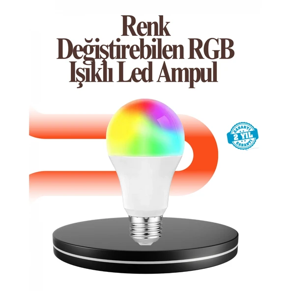 Renk Değiştiren RGB LED Ampul 16 Renk Uzaktan Kumandalı 2025 Model ürün görseli 1