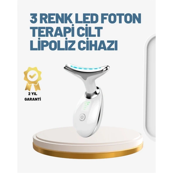 Cilt Yenileyici Şarjlı Güzellik Aleti – Pozitif/Negatif İyon, Titreşimli Masaj ve Kırmızı-Mavi-Yeşil Işıkla ürün görseli 1