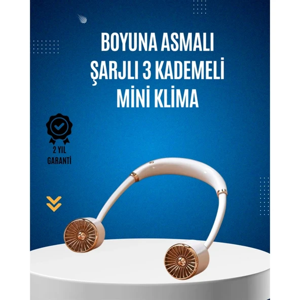 USB Şarjlı Boyun Fanı | Hafif, Katlanabilir, Taşınabilir, Düşük Gürültülü Fan ürün görseli 1