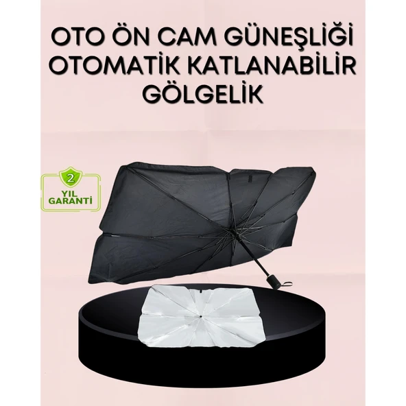 UV Korumalı Şemsiye Tipi Oto Güneşliği - Geniş Araç Uyumu ürün görseli 1