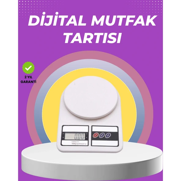 Beyaz Plastik Dijital Mutfak Tartısı – 24x16.8x1.5cm ürün görseli 1