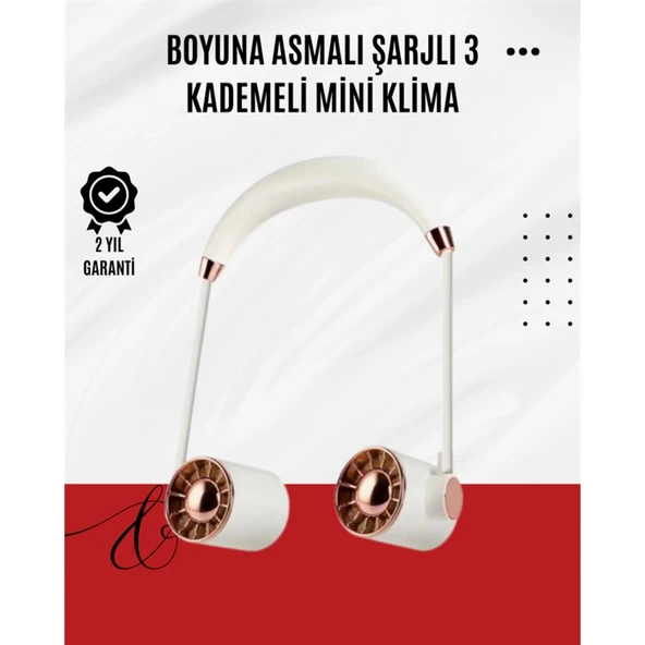 USB Şarjlı Katlanabilir Boyun Fanı | 3 Kademeli, Sessiz ve Taşınabilir Tasarım ürün görseli 1