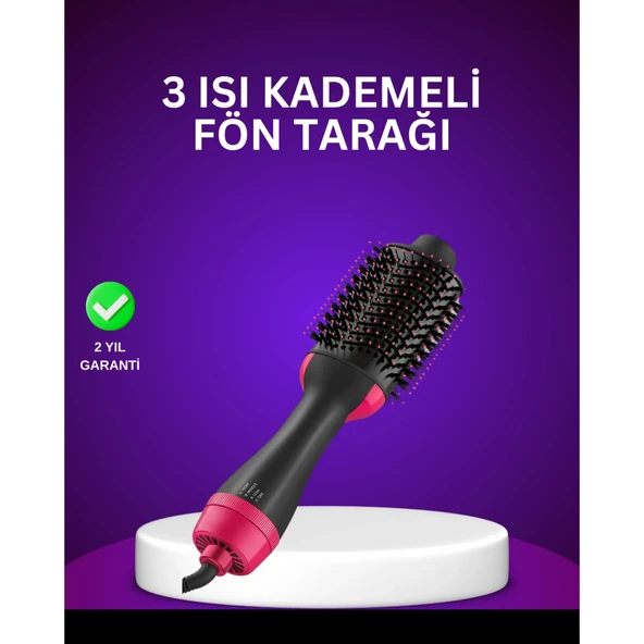 Negatif İyon Teknolojili Saç Kurutma ve Şekillendirme Fırçası ürün görseli 1