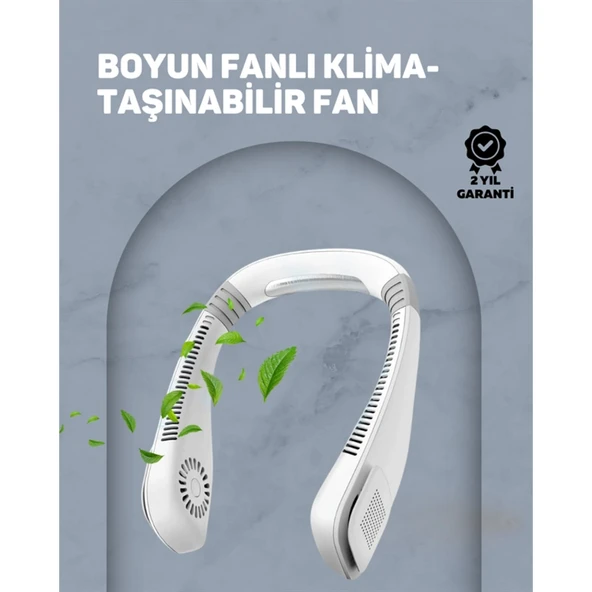 USB Şarjlı Giyilebilir Fan | 5 Kademeli Rüzgar Hızı, Sessiz Turbo Soğutma, 360° Hava Sirkülasyonu ürün görseli 1