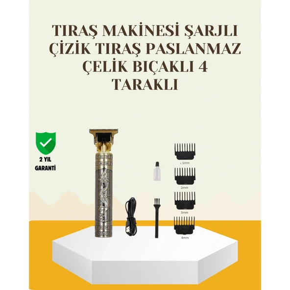 Şarjlı Titanyum Bıçaklı Saç ve Sakal Kesme Makinesi ürün görseli 1