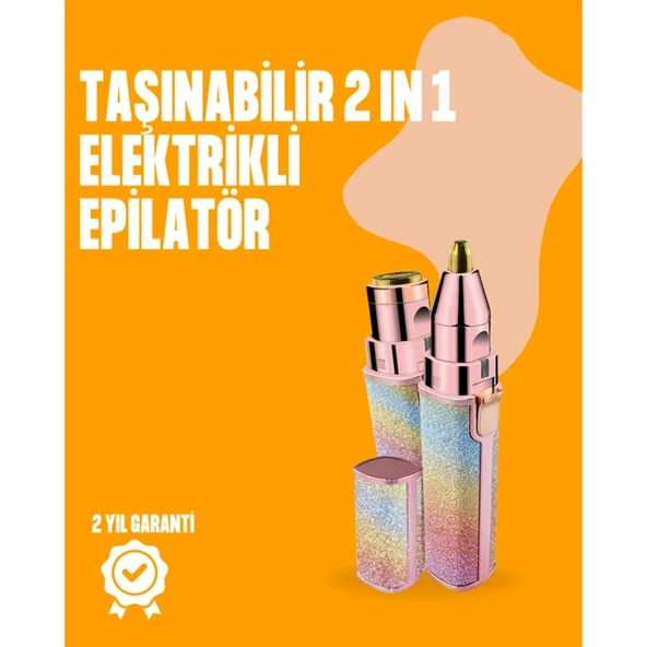 Mini USB Şarjlı Elektrikli Epilatör – Kaş ve Yüz Tüy Temizliği İçin 2'si 1 Arada ürün görseli 1
