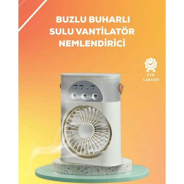 Mini Klima Fan | USB'li, 7 Renk Gece Işığı, 3'ü 1 Arada Fonksiyon ürün görseli 1