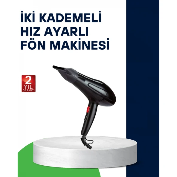 2200W Saç Kurutma Makinesi Soğuk ve Sıcak Üfleme Fonksiyonlu ürün görseli 1