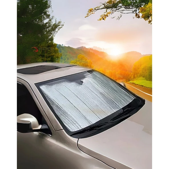 Araç Ön Cam Güneşlik Katlanabilir UV Koruma Ford Focus Renault Megane Skoda Superb Honda Civic ürün görseli 1
