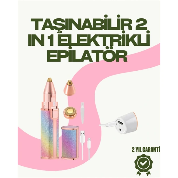 8000 RPM Taşınabilir Epilatör – Kaş Düzeltici ve Dudak Epilatörlü Pille Çalışan ürün görseli 1