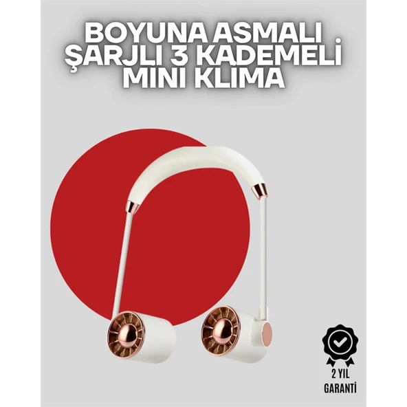 Boyuna Asılan Taşınabilir Küçük Fan | Turbo Motor, 5 Kanat, Katlanabilir Gövde ürün görseli 1