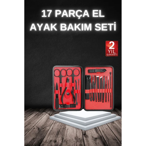 17 Parça Manikür Seti Taşınabilir Özel Çantalı El ve Ayak Bakımı Tırnak Batığı Temizleme ürün görseli 1