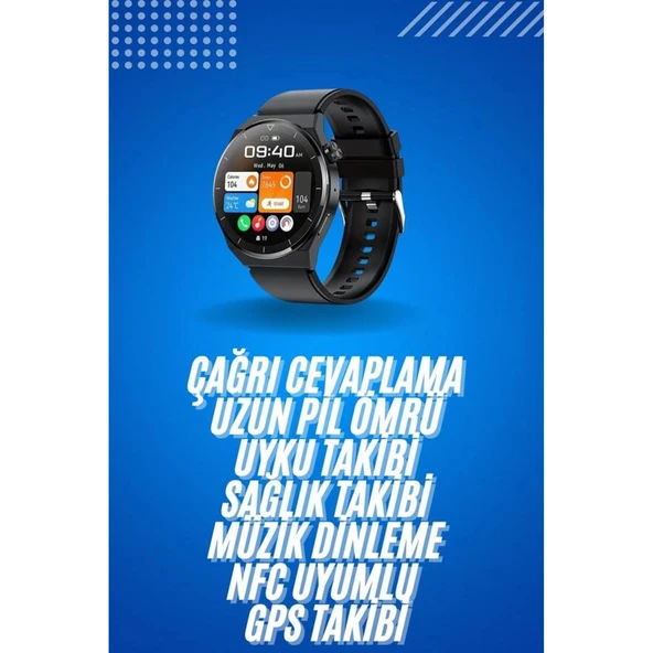 Amoled Ekran Metal Deri Silikon Kordonlu Uyku ve Sağlık Takibi ürün görseli 1