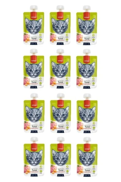 Wanpy Ton Havuç Kedi Et Ezmesi 90 Gr X 12 ürün görseli 1