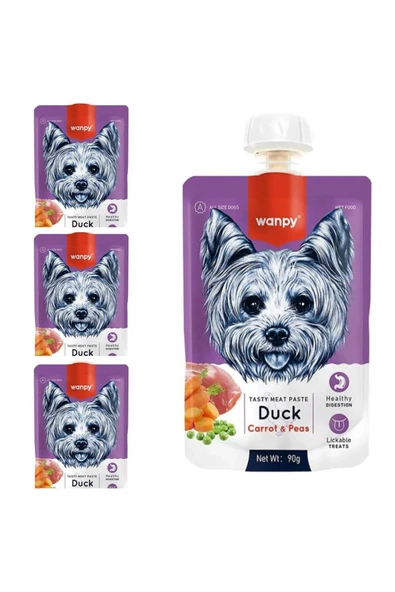 Wanpy Ördek Havuç Köpek Et Ezmesi 90 Gr X 4 ürün görseli 1