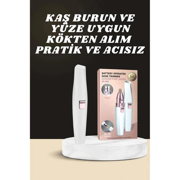 Kulak Burun ve Yüz Epilasyon Aleti ve Yüz Masaj Aleti İkili Cilt Bakım Seti ürün görseli 1