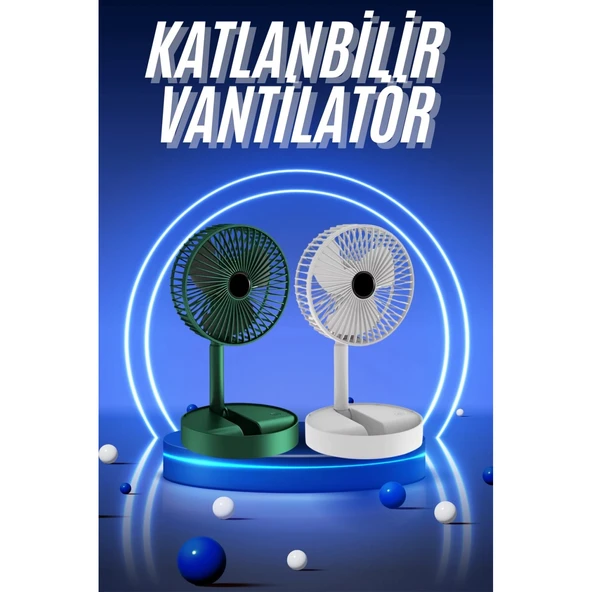 3 Kademe Hız Ayarlı Vantilatör Telefon Standlı Şarjlı Katlanabilir Soğutucu Pervane ürün görseli 1