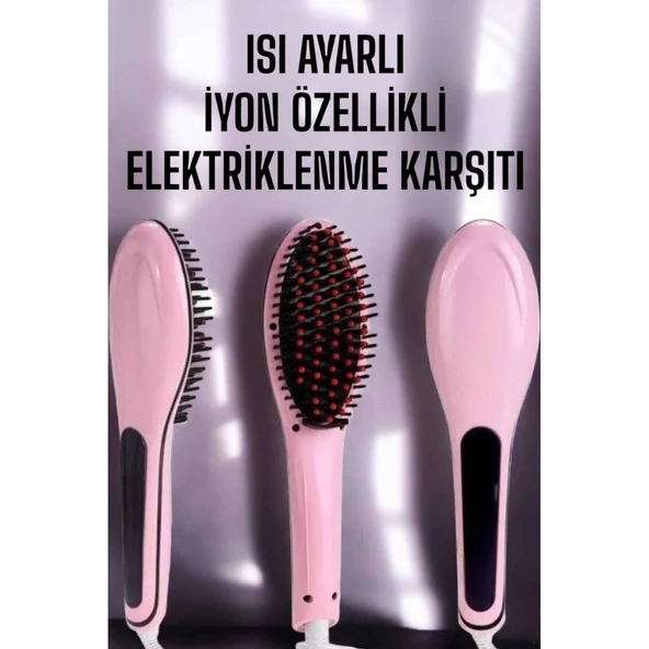 Saç Düzleştirici Tarak Isı Ayarlı Yıpranma Önleyici Düzleştirici Fön Tarak ürün görseli 1