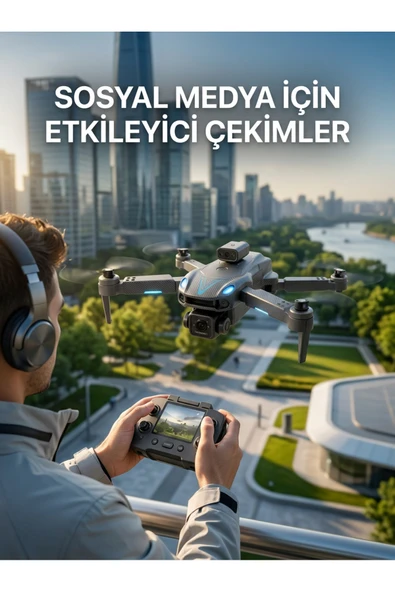 Katlanabilir Profesyonel Görünümlü Kamera Drone ürün görseli 1