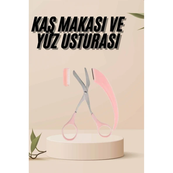 Kavisli Kaş Kirpik Düzeltici Bıyık Alma Taraklı Kaş Makası Yüz Bakım Seti Makas ürün görseli 1