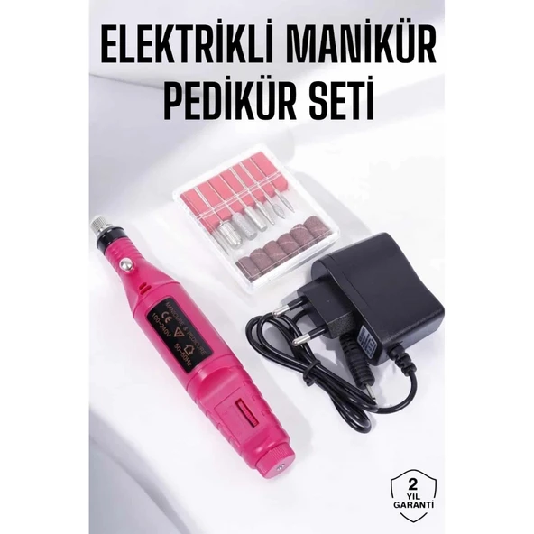 Elektrikli Manikür Pedikür Törpü Seti Protez Tırnak Nasır Temizleyici ürün görseli 1