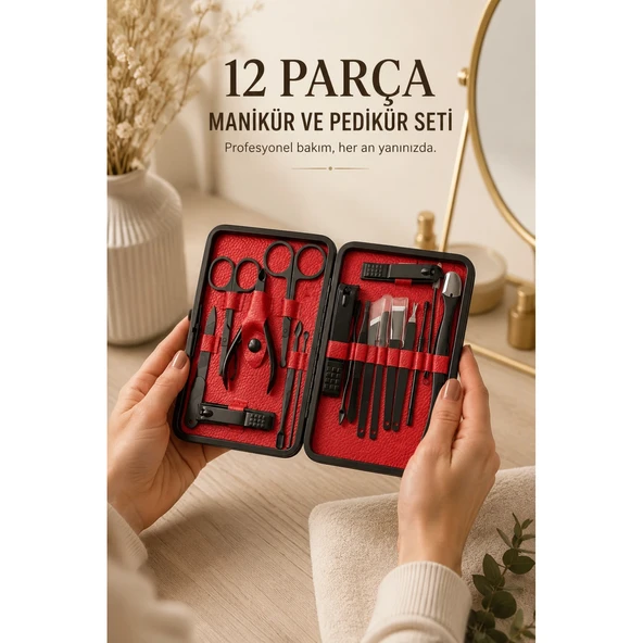 Paslanmaz Çelik Uçlu 17 Parça Profesyonel Manikür ve Pedikür Seti ürün görseli 1