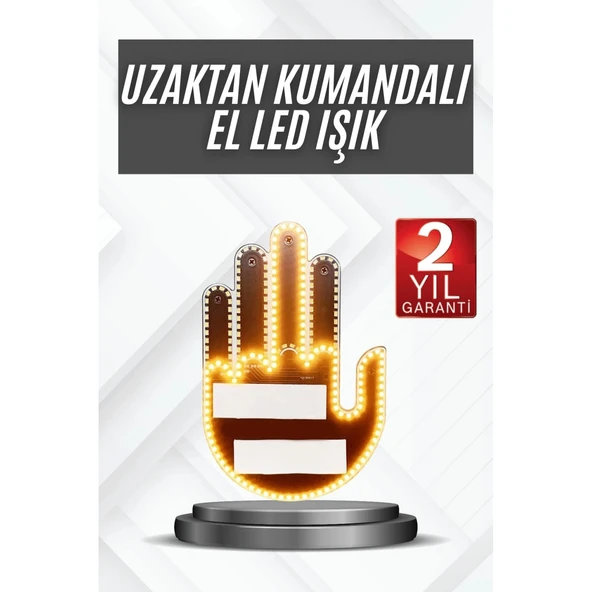Uzaktan Kumandalı El Orta Parmak Led Araç Camına Özel ürün görseli 1