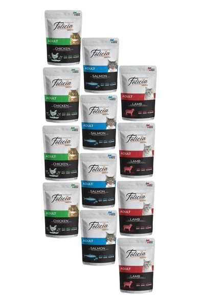 Felicia Kedi Pouch 85 Gr 3 Karışık X 12 ürün görseli 1