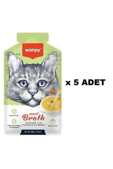 Wanpy Kedi Çorba Tavuk Balkabak X 5 ürün görseli 1