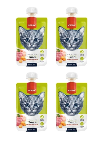 Wanpy Ton Havuç Kedi Et Ezmesi 90 Gr X 4 ürün görseli 1