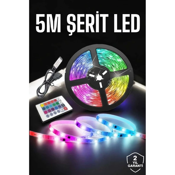Led Işık 5 Metre Şerit Led RGB Işıklı ürün görseli 1