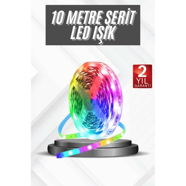 RGB Şerit Led 10 Metre Led Işık Kumanda ile Kontrol RGB ürün görseli 1