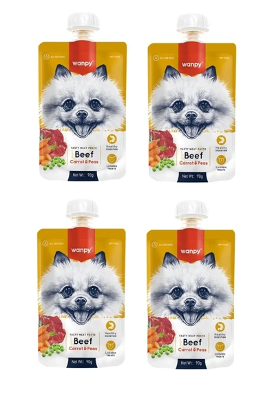 Wanpy Sığır Havuç Köpek Et Ezmesi 90 Gr X 4 ürün görseli 1