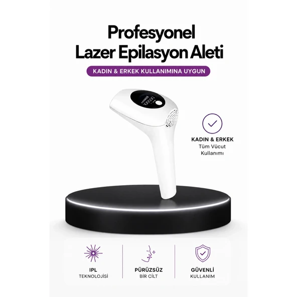 IPL Teknolojili Erkek Ve Kadın Kullanımına Uygun Lazer Epilasyon Cihaz ürün görseli 1