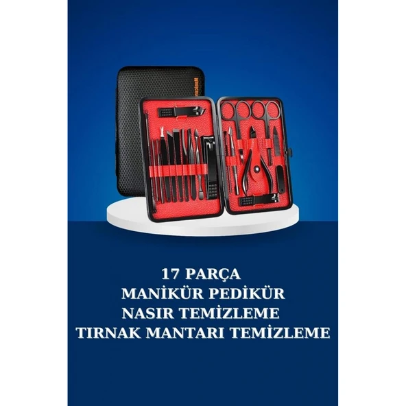 17 Parça Manikür Seti Taşınabilir Özel Çantalı El ve Ayak Bakımı Tırnak Batığı Temizleme ürün görseli 1