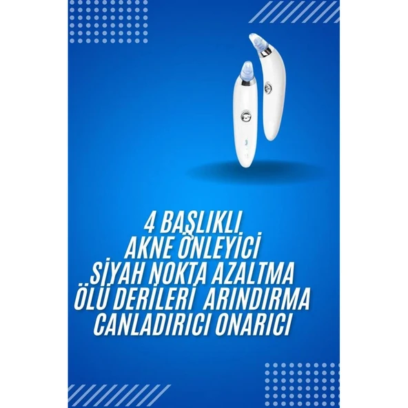4 Başlıklı Pilli Vakumlu Siyah Nokta Temizleyici Akne Ve Sivilce Önleyici ürün görseli 1