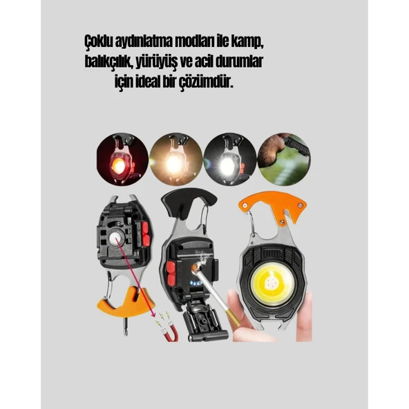 Çok Modlu LED Işıklı Pratik Anahtarlık - Resim 5