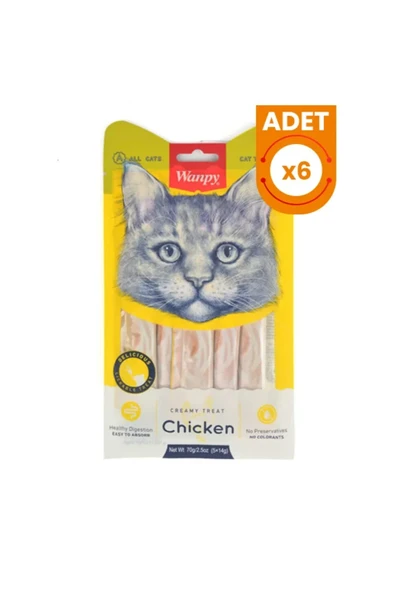 Wanpy Kedi Krema Tavuklu 5 X 14 Gr X 6 ürün görseli 1