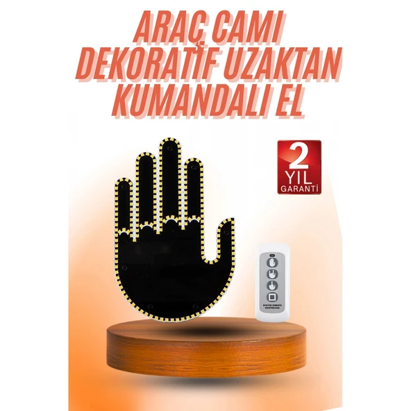 Kumandalı El Led Araba İçi 4 Farklı Mod El Orta Parmak Led ürün görseli 1