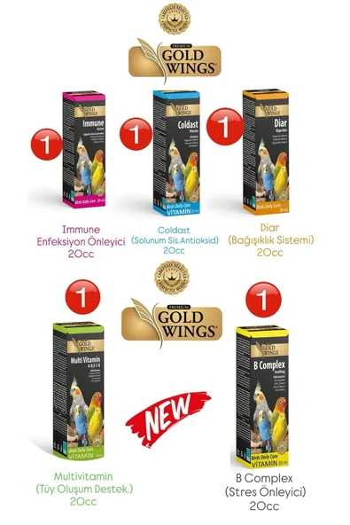 Gold Wings Premium Kuş Vitamin Seti ürün görseli 1