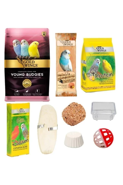 Gold Wings Yavru Muhabbet Set 8 Parça ürün görseli 1